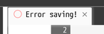 error saving