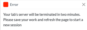 server will be terminated